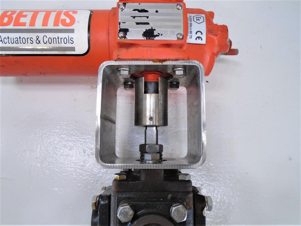 Bettis PBM 1" NPT 3-Way Carbon Steel Actuated Ball Valve CBA315